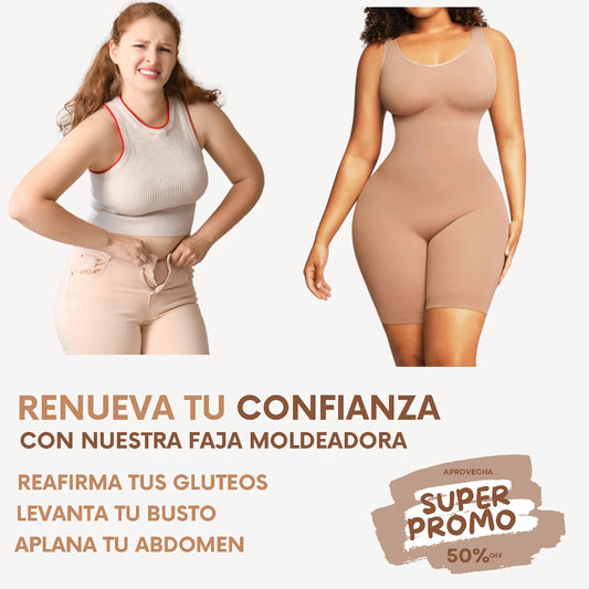 Faja moldeadora de cuerpo completo sin costuras y alisadora